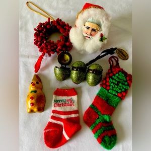 Assortment of vintage Christmas decorations
